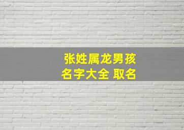 张姓属龙男孩名字大全 取名